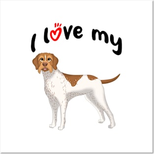 I Love My German Wirehaired Pointer Dog Posters and Art